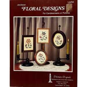 VTG Jacobean Floral Designs for Cross Stitch Candle Screens or Pictures